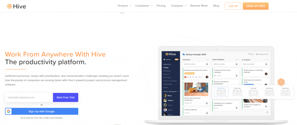 Hive项目管理工具主页