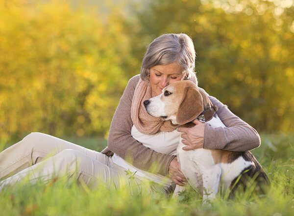 宠物疗法在老年护理特色图像的好处